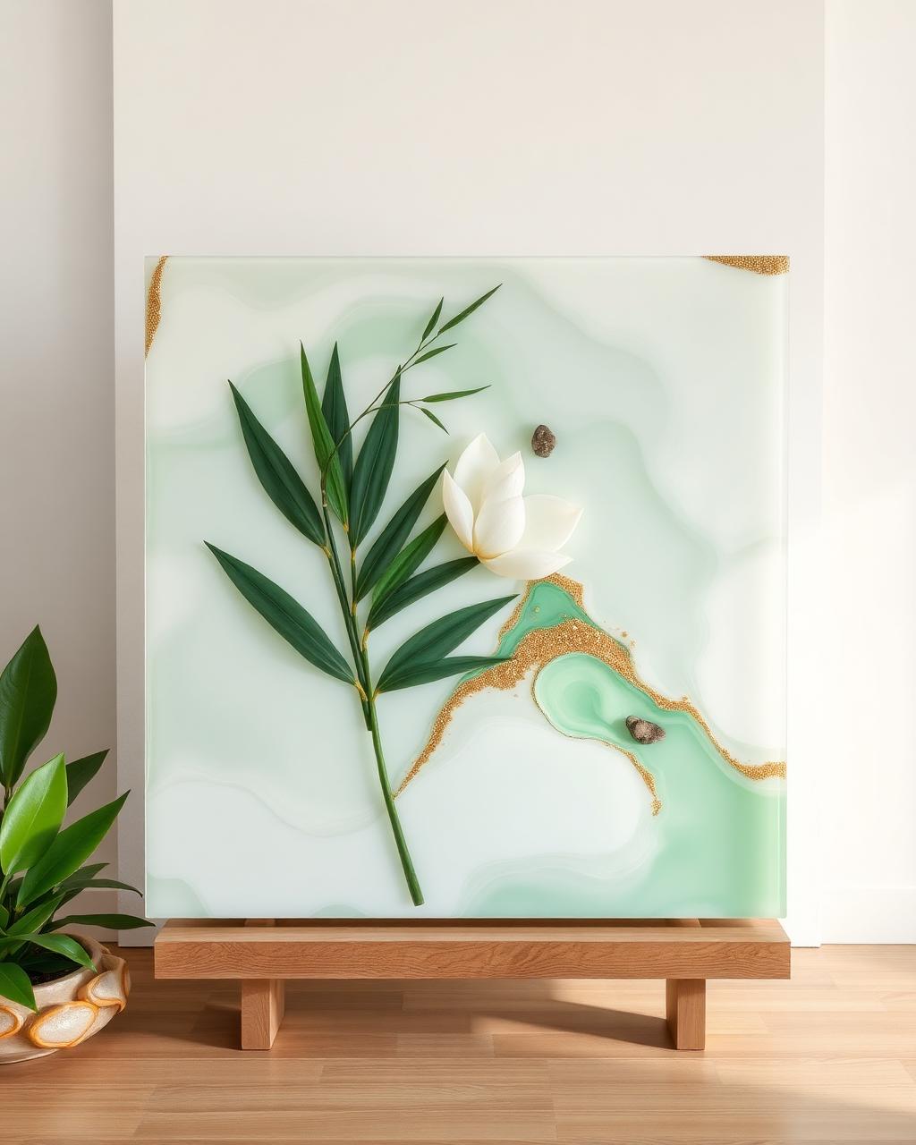 Tropical Zen resin artwork by Siooraa Studios