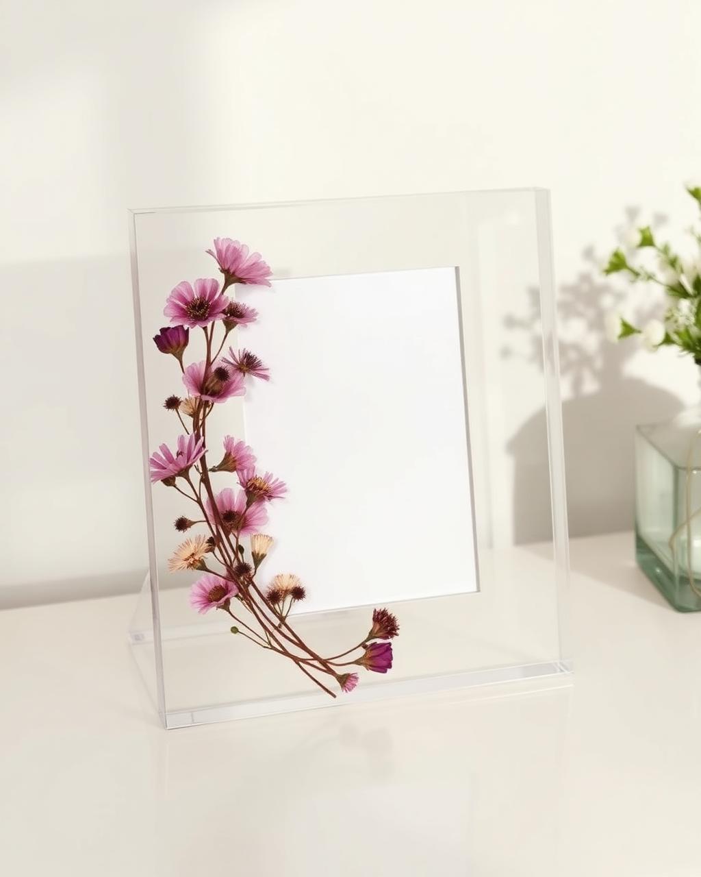 Resin Photo Frame with Real Flowers